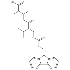 3-{2-[({[(9H-fluoren-9-yl)methoxy]carbonyl}amino)methyl]-3-methylbutanamido}-2-methylbutanoic acid结构式