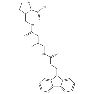 3-{[4-({[(9H-fluoren-9-yl)methoxy]carbonyl}amino)-3-methylbutanamido]methyl}oxolane-2-carboxylic acid Structure