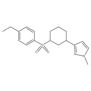 1-((4-ethylphenyl)sulfonyl)-3-(1-methyl-1H-pyrazol-3-yl)piperidine Structure