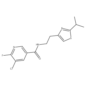 5-Chloro-6-fluoro-n-{2-[2-(propan-2-yl)-1,3-thiazol-4-yl]ethyl}pyridine-3-carboxamide结构式