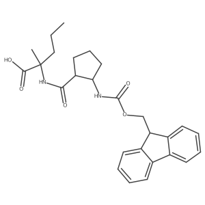 rac-2-{[(1R,2S)-2-({[(9H-fluoren-9-yl)methoxy]carbonyl}amino)cyclopentyl]formamido}-2-methylpentanoic acid Structure