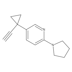5-(1-Ethynylcyclopropyl)-2-(pyrrolidin-1-yl)pyridine结构式