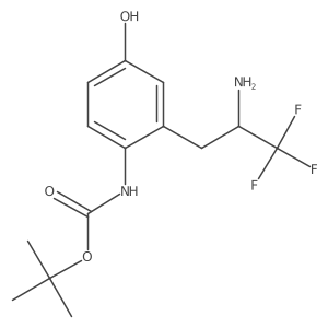 tert-butyl N-[2-(2-amino-3,3,3-trifluoropropyl)-4-hydroxyphenyl]carbamate结构式