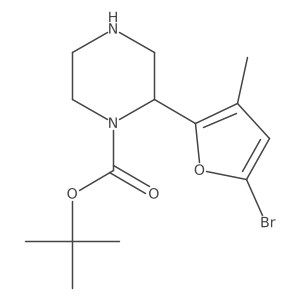 Tert-butyl 2-(5-bromo-3-methylfuran-2-yl)piperazine-1-carboxylate Structure