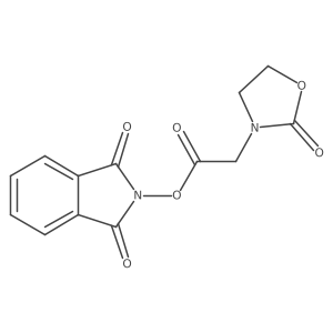 1,3-dioxo-2,3-dihydro-1H-isoindol-2-yl 2-(2-oxo-1,3-oxazolidin-3-yl)acetate结构式