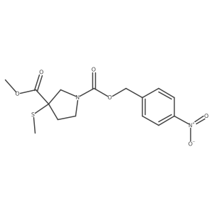 3-methyl 1-(4-nitrobenzyl) (S)-3-(methylthio)pyrrolidine-1,3-dicarboxylate结构式
