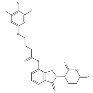 4-(4-chloro-3,5-dimethyl-phenoxy)-N-[2-(2,6-dioxo-3-piperidyl)-1-oxo-isoindolin-4-yl]butanamide结构式