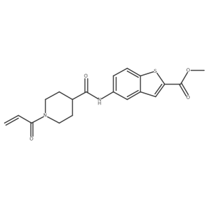 Methyl 5-[1-(prop-2-enoyl)piperidine-4-amido]-1-benzothiophene-2-carboxylate结构式