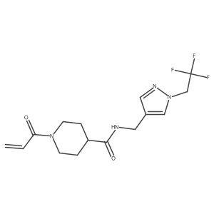 1-(prop-2-enoyl)-N-{[1-(2,2,2-trifluoroethyl)-1H-pyrazol-4-yl]methyl}piperidine-4-carboxamide结构式