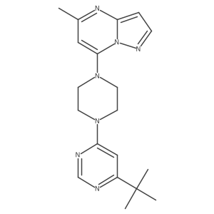 4-Tert-butyl-6-(4-{5-methylpyrazolo[1,5-a]pyrimidin-7-yl}piperazin-1-yl)pyrimidine结构式