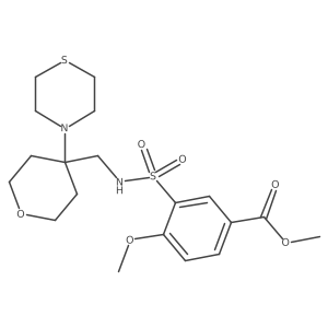 Methyl 4-methoxy-3-({[4-(thiomorpholin-4-yl)oxan-4-yl]methyl}sulfamoyl)benzoate Structure