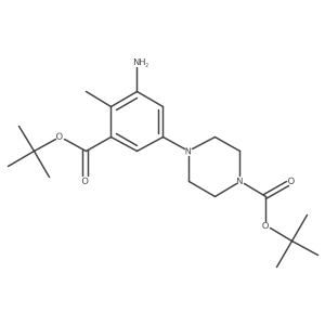 Tert-butyl 4-{3-amino-5-[(tert-butoxy)carbonyl]-4-methylphenyl}piperazine-1-carboxylate结构式