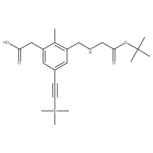 2-[3-({[2-(Tert-butoxy)-2-oxoethyl]amino}methyl)-2-methyl-5-[2-(trimethylsilyl)ethynyl]phenyl]acetic acid Structure
