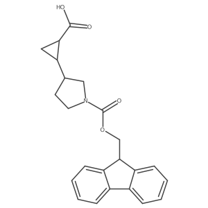 rac-(1R,2S)-2-(1-{[(9H-fluoren-9-yl)methoxy]carbonyl}pyrrolidin-3-yl)cyclopropane-1-carboxylic acid Structure