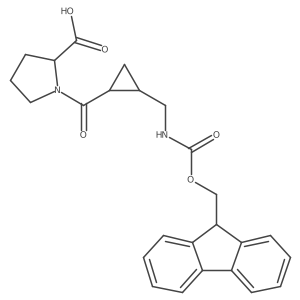 (2R)-1-{2-[({[(9H-fluoren-9-yl)methoxy]carbonyl}amino)methyl]cyclopropanecarbonyl}pyrrolidine-2-carboxylic acid结构式