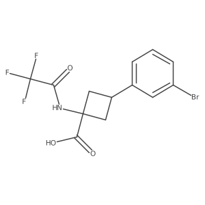 3-(3-Bromophenyl)-1-(2,2,2-trifluoroacetamido)cyclobutane-1-carboxylic acid Structure
