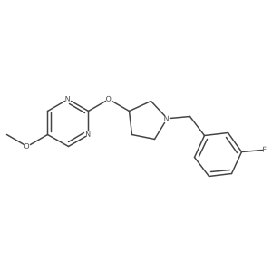 2-({1-[(3-Fluorophenyl)methyl]pyrrolidin-3-yl}oxy)-5-methoxypyrimidine结构式