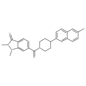 6-[4-(6-chloro-1,8-naphthyridin-2-yl)piperidine-1-carbonyl]-1,2-dimethyl-2,3-dihydro-1H-indazol-3-one结构式
