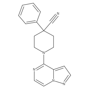 4-Phenyl-1-{pyrazolo[1,5-a]pyrazin-4-yl}piperidine-4-carbonitrile Structure