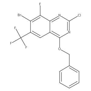 7-Bromo-2-chloro-8-fluoro-4-(phenylmethoxy)-6-(trifluoromethyl)quinazoline Structure