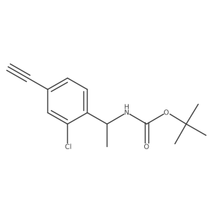 tert-Butyl (1-(2-chloro-4-ethynylphenyl)ethyl)carbamate结构式