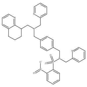 2-Nitro-N-(2-pyridinylmethyl)-N-[[4-[[(2-pyridinylmethyl)[(5,6,7,8-tetrahydro-8-quinolinyl)methyl]amino]methyl]phenyl]methyl]benzenesulfonamide结构式