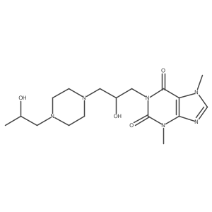 3,7-Dihydro-1-[2-hydroxy-3-[4-(2-hydroxypropyl)-1-piperazinyl]propyl]-3,7-dimethyl-1H-purine-2,6-dione结构式