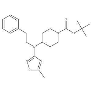 Tert-butyl 4-[(5-methyl-1,2,4-oxadiazol-3-yl)-(2-phenylethyl)amino]piperidine-1-carboxylate结构式