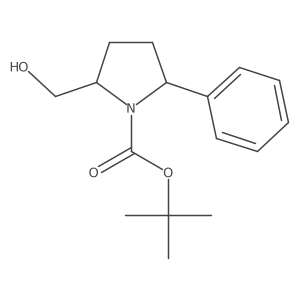 1-Pyrrolidinecarboxylic acid, 2-(hydroxymethyl)-5-phenyl-, 1,1-dimethylethyl ester, (2S,5R)-结构式