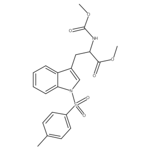 methyl Na-(methoxycarbonyl)-1-tosyl-L-tryptophanate结构式