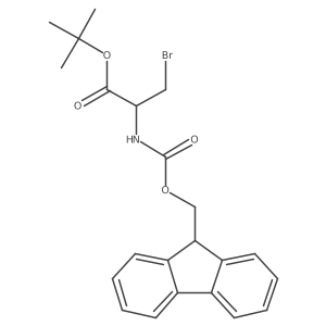 (R)-tert-Butyl 2-((((9H-fluoren-9-yl)methoxy)carbonyl)amino)-3-bromopropanoate Structure