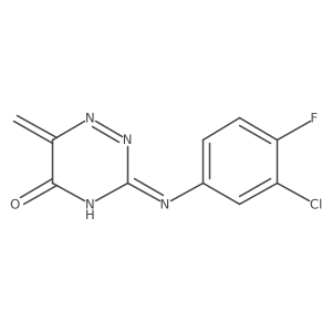 3-(3-Chloro-4-fluorophenyl)imino-6-methylidene-1,2,4-triazin-5-one结构式