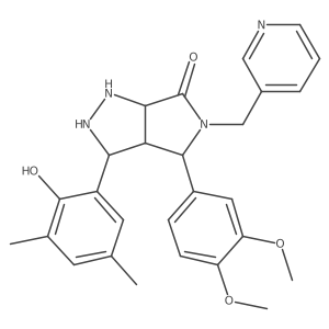 4-(3,4-Dimethoxyphenyl)-3-(2-hydroxy-3,5-dimethylphenyl)-5-(pyridin-3-ylmethyl)-1,2,3,3a,4,6a-hexahydropyrrolo[3,4-c]pyrazol-6-one Structure