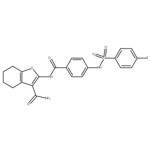 2-(4-(4-Fluorophenylsulfonamido)benzamido)-4,5,6,7-tetrahydrobenzo[b]thiophene-3-carboxamide结构式