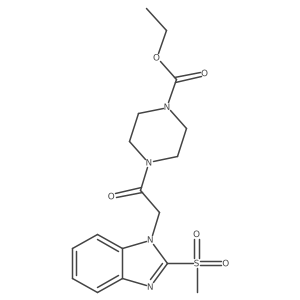 ethyl 4-(2-(2-(methylsulfonyl)-1H-benzo[d]imidazol-1-yl)acetyl)piperazine-1-carboxylate结构式