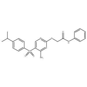 2-((4-amino-5-((4-isopropylphenyl)sulfonyl)pyrimidin-2-yl)thio)-N-phenylacetamide Structure