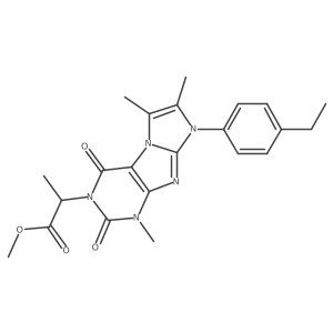 methyl 2-(8-(4-ethylphenyl)-1,6,7-trimethyl-2,4-dioxo-1H-imidazo[2,1-f]purin-3(2H,4H,8H)-yl)propanoate结构式