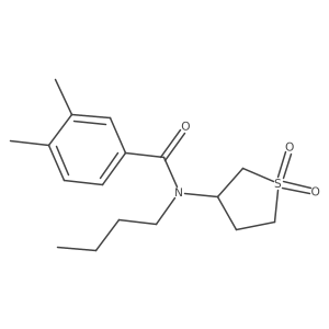 N-butyl-N-(1,1-dioxidotetrahydrothiophen-3-yl)-3,4-dimethylbenzamide结构式