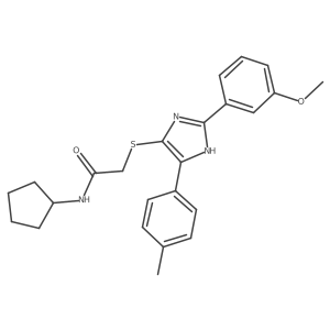 N-cyclopentyl-2-((2-(3-methoxyphenyl)-5-(p-tolyl)-1H-imidazol-4-yl)thio)acetamide Structure