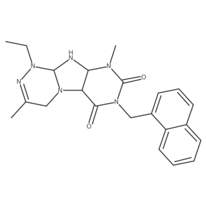 1-ethyl-3,9-dimethyl-7-(naphthalen-1-ylmethyl)-5a,9a,10,10a-tetrahydro-4H-purino[8,7-c][1,2,4]triazine-6,8-dione结构式