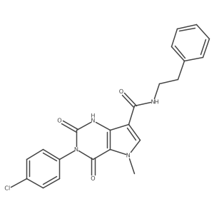 3-(4-chlorophenyl)-5-methyl-2,4-dioxo-N-(2-phenylethyl)-1H,2H,3H,4H,5H-pyrrolo[3,2-d]pyrimidine-7-carboxamide结构式