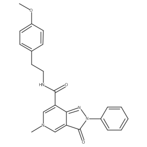 N-(4-methoxyphenethyl)-5-methyl-3-oxo-2-phenyl-3,5-dihydro-2H-pyrazolo[4,3-c]pyridine-7-carboxamide结构式
