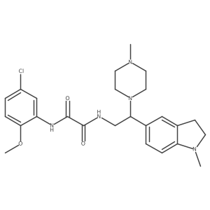 N1-(5-chloro-2-methoxyphenyl)-N2-(2-(1-methylindolin-5-yl)-2-(4-methylpiperazin-1-yl)ethyl)oxalamide结构式