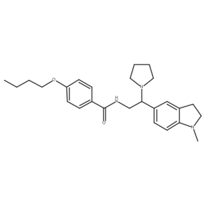 4-butoxy-N-(2-(1-methylindolin-5-yl)-2-(pyrrolidin-1-yl)ethyl)benzamide Structure