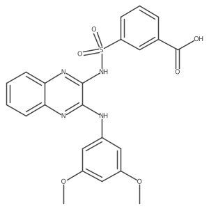 3-(n-(3-(3,5-Dimethoxyphenylamino)quinoxalin-2-yl)sulfamoyl)benzoic acid结构式