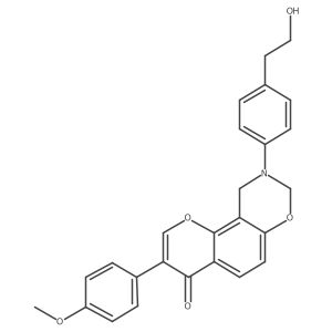 9-(4-(2-hydroxyethyl)phenyl)-3-(4-methoxyphenyl)-9,10-dihydrochromeno[8,7-e][1,3]oxazin-4(8H)-one结构式