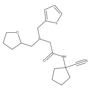 N-(1-cyanocyclopentyl)-2-{[(oxolan-2-yl)methyl][(thiophen-2-yl)methyl]amino}acetamide结构式