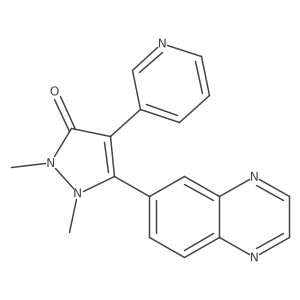 1,2-dimethyl-4-(pyridin-3-yl)-5-(quinoxalin-6-yl)-1H-pyrazol-3(2H)-one Structure