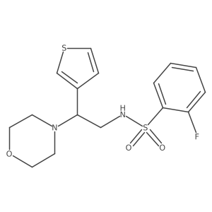 2-fluoro-N-(2-morpholino-2-(thiophen-3-yl)ethyl)benzenesulfonamide Structure
