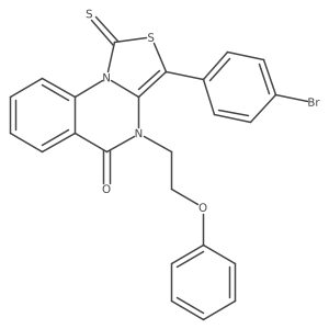 3-(4-Bromophenyl)-4-(2-phenoxyethyl)-1-thioxo-1H-thiazolo[3,4-a]quinazolin-5(4H)-one结构式